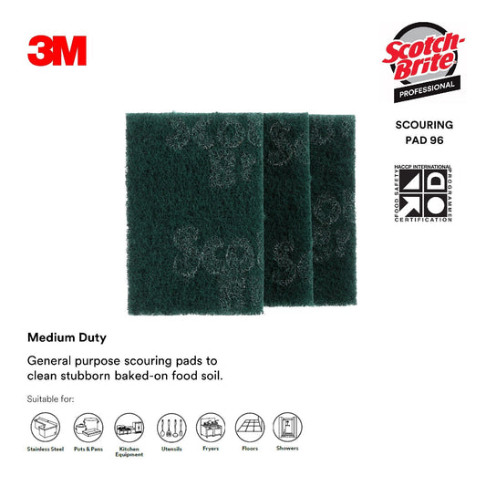 3M GREEN SCOURING PAD # 96, S/B(TM) 6"x9"